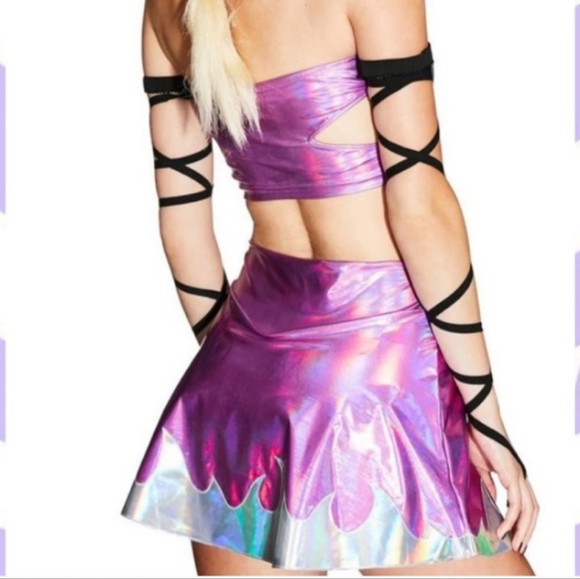 NWT CLUB EXX FULL RAVE SKIRT SET SMALL - Picture 3 of 10